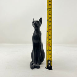 Ancient Egyptian Bastet Cat Goddess Statue Figurine - Black Resin