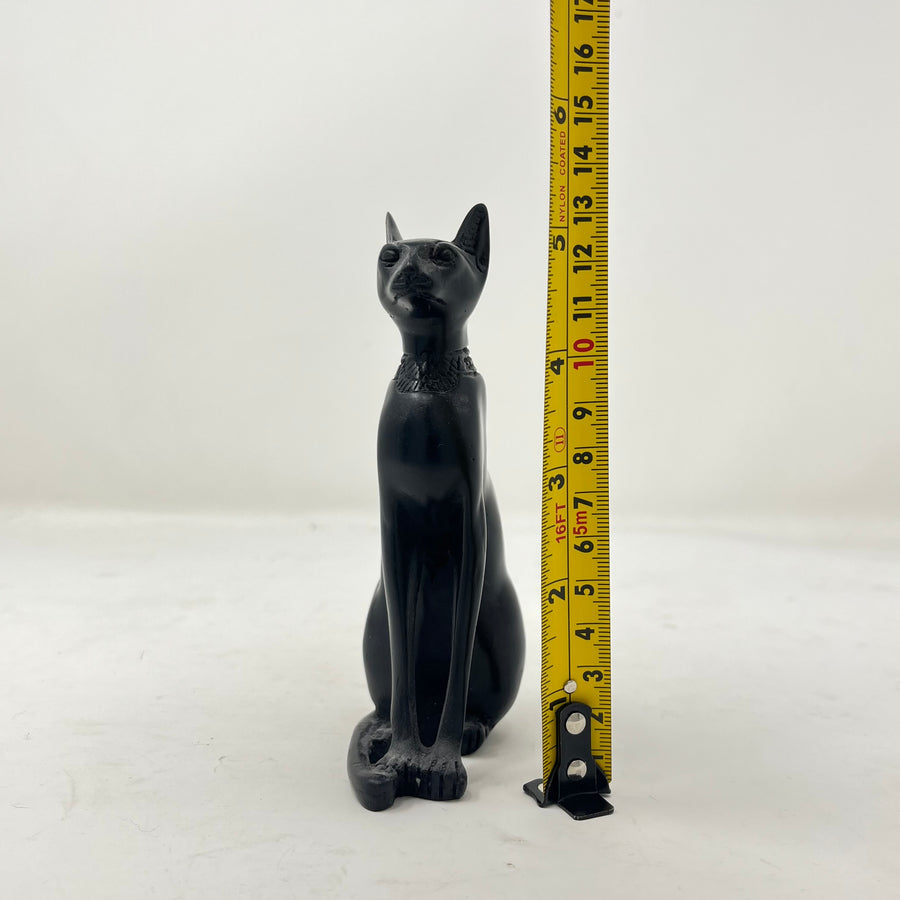 Ancient Egyptian Bastet Cat Goddess Statue Figurine - Black Resin