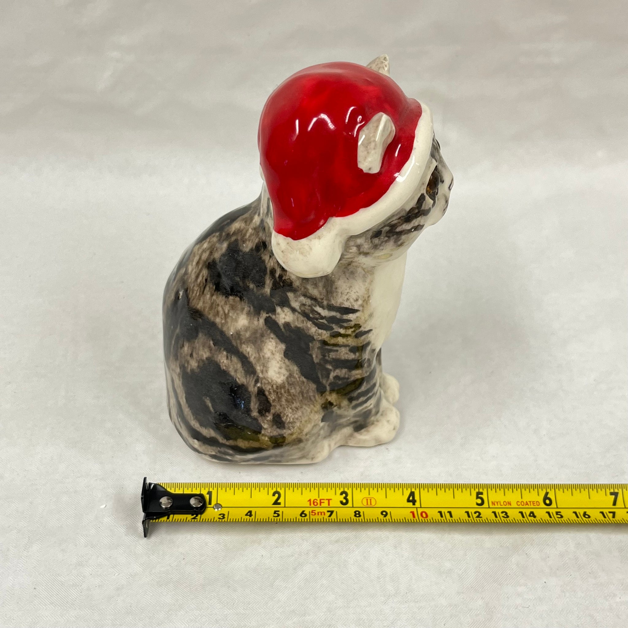 Winstanley Tabby & White Red Santa Hat Cat - Size 2
