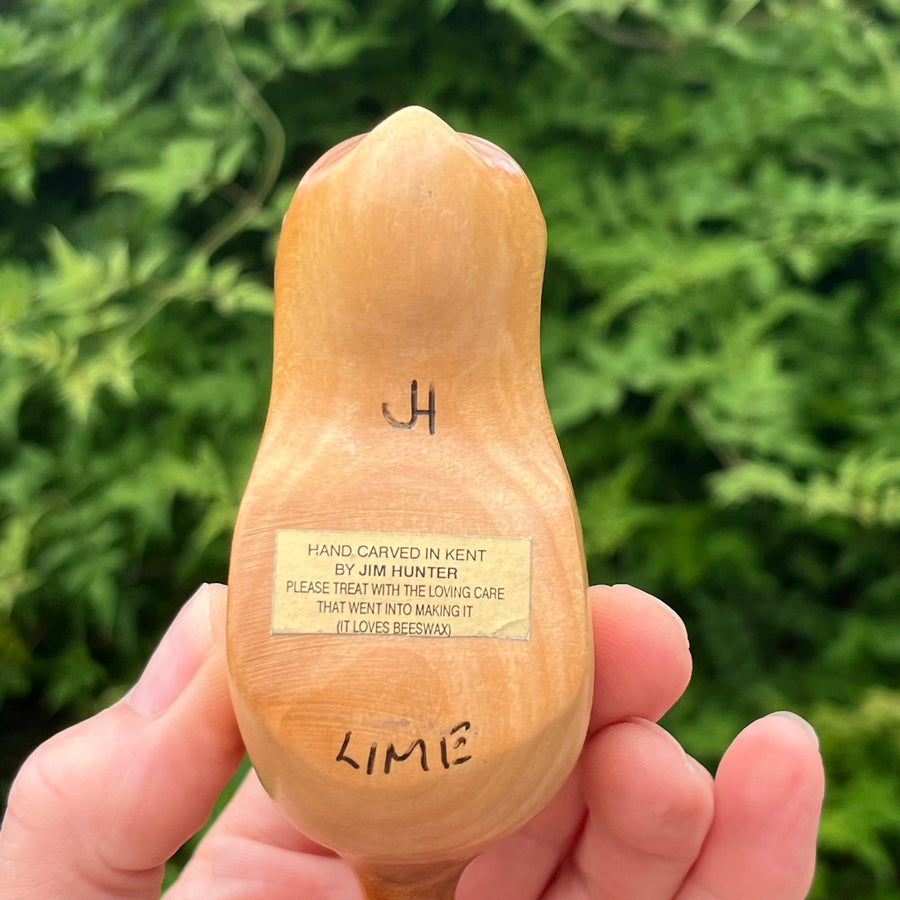 Vintage Hand Carved Shelf Hanging Cat in Lime by Jim Hunter