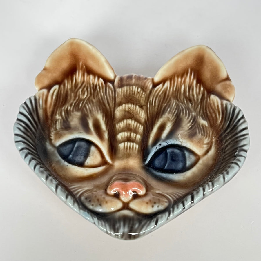 Vintage Wade Cat Face Trinket Dish