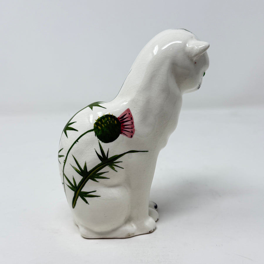 Vintage Plichta Pottery Thistle Cat 14cm Tall