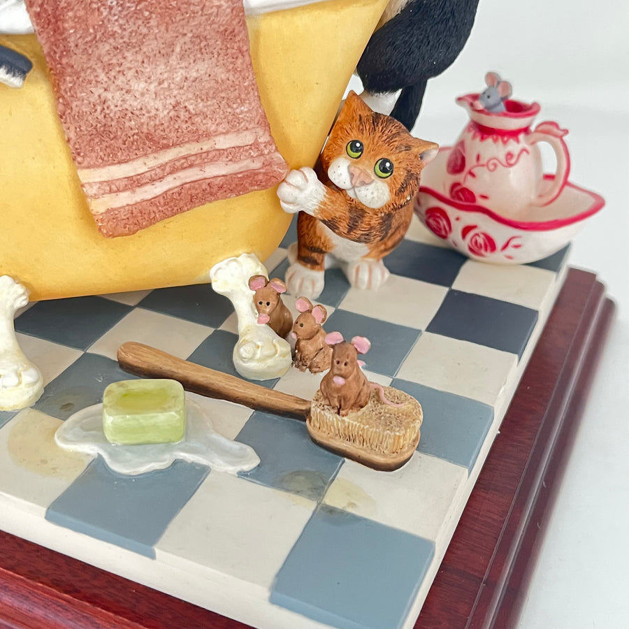 Vintage In The Tub Comic & Curious Cats A3884 RARE LTD EDN