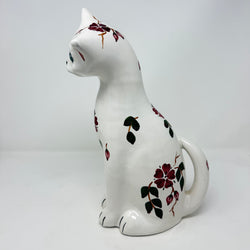 Vintage CH Brannam Floral Tall Cat 34cm