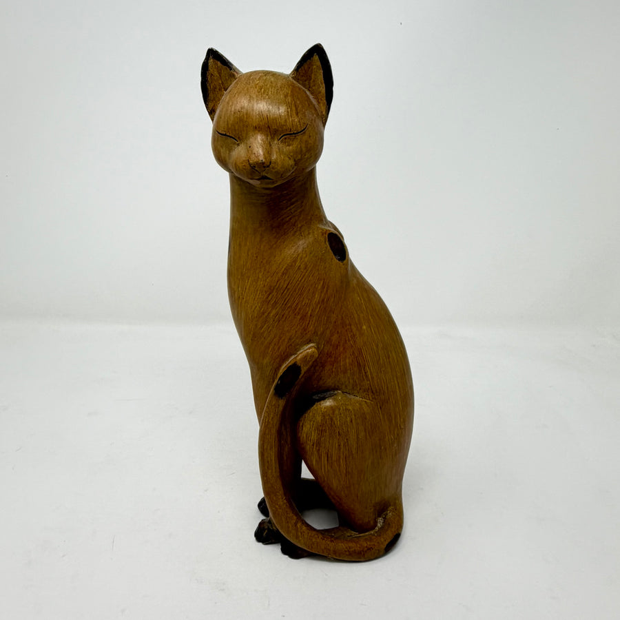 Vintage Tall Wooden Mid-Century Cat