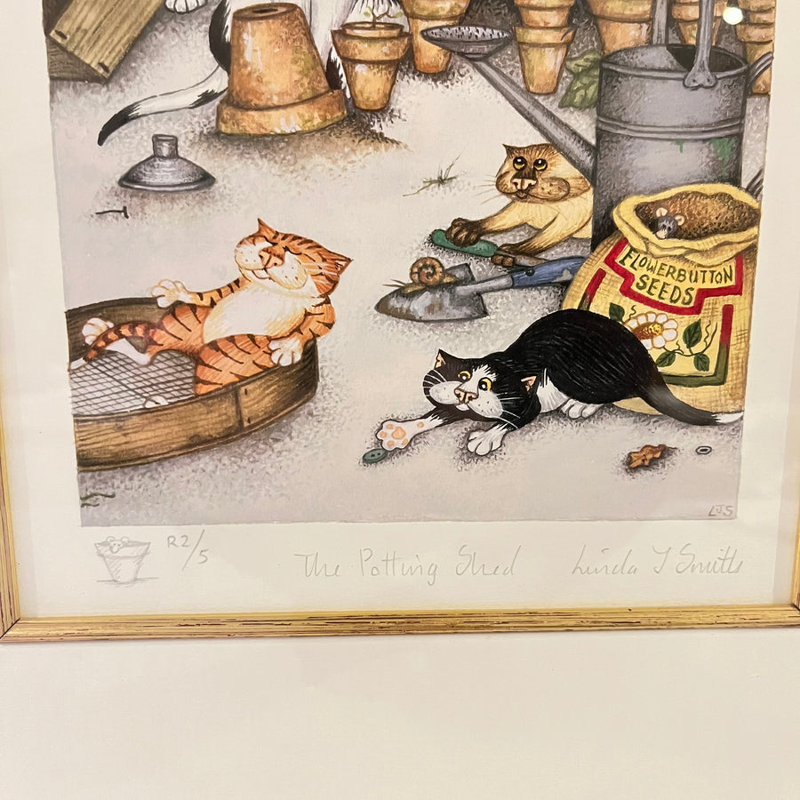 The Potting Shed, Vintage Linda Jane Smith Framed Limited Edition Print