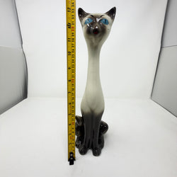 Vintage Long Necked Siamese Cat 34cm Tall
