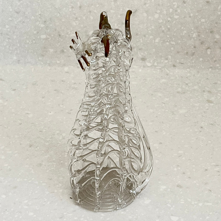 Vintage Unique Hand Blown Clear Glass Ornament 12cm