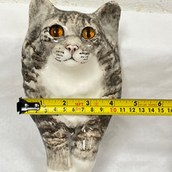 Winstanley Long Hair Grey & White Cat Plaque - Size 2