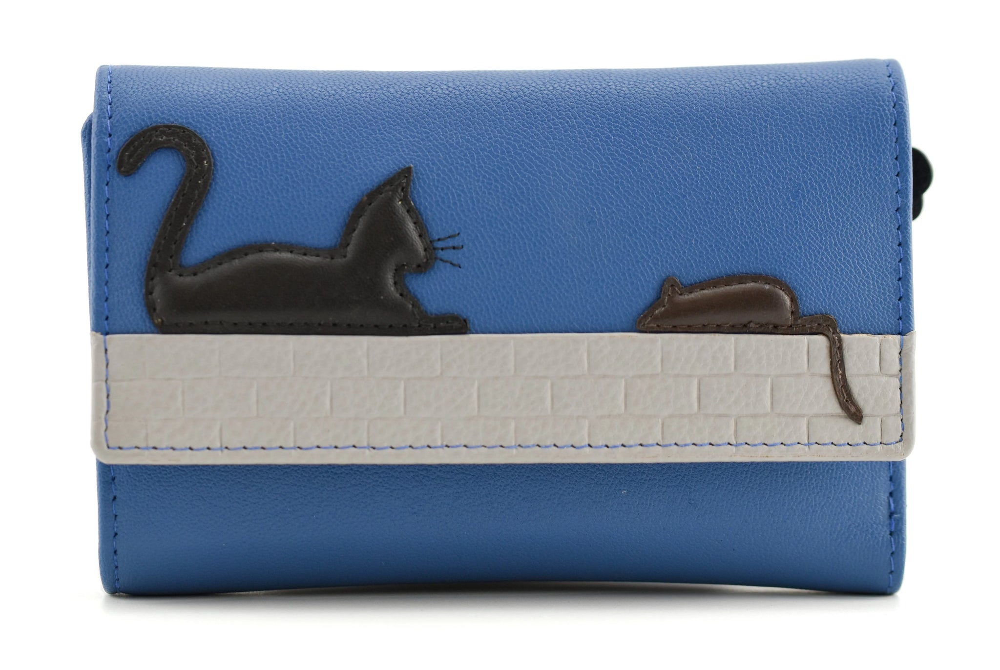 Cat & Mouse Leather Tri-fold Purse