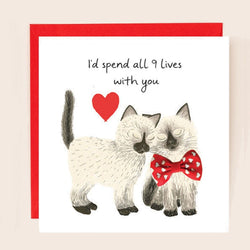 9 Lives with You Valentines Ribbon Card