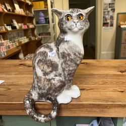 Grey Tabby & White Tail Dangling Winstanley Cat - Size 4