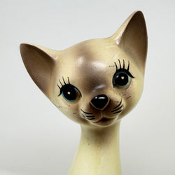 Vintage Pair of Long Necked Siamese Cats 34cm Tall