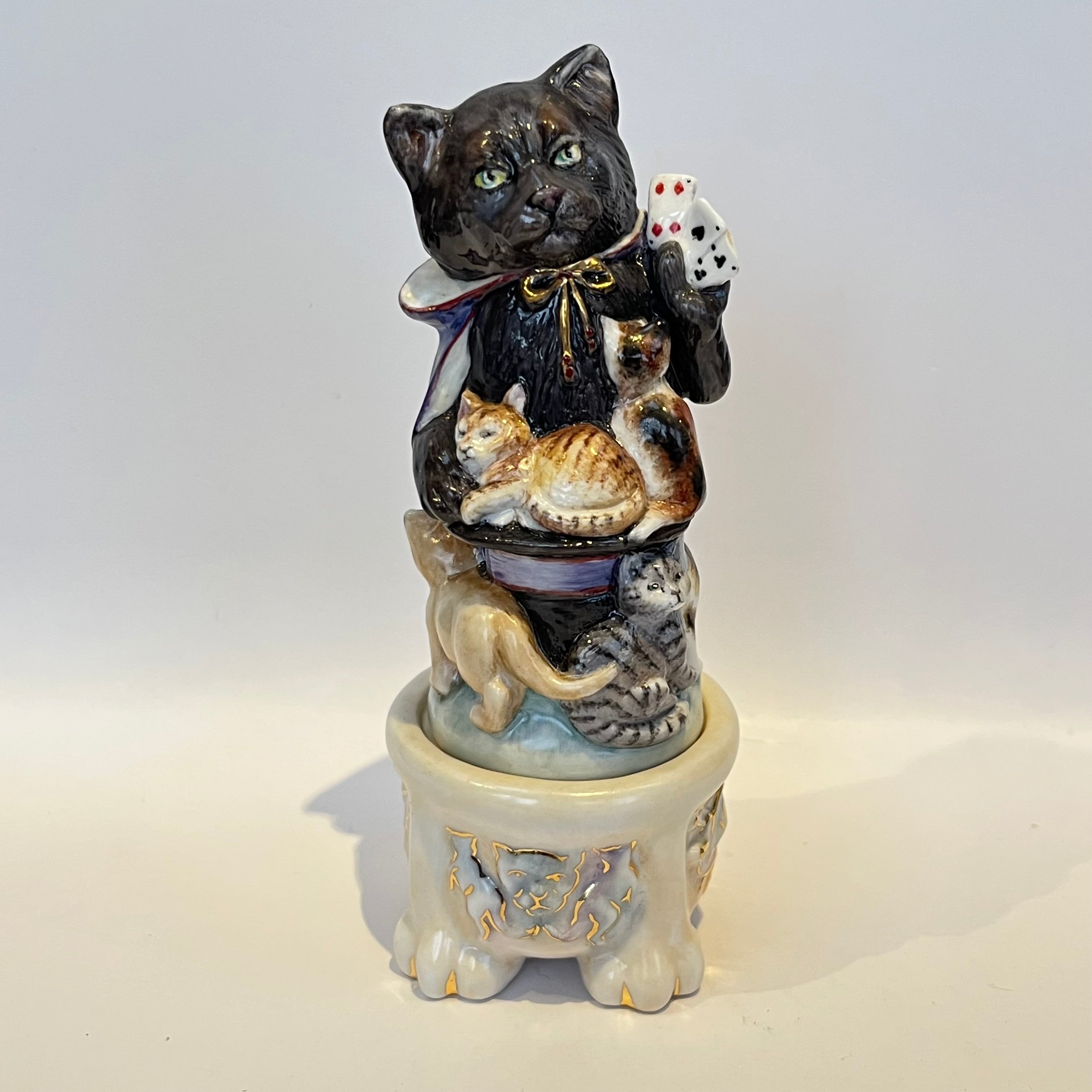 Vintage Bronte Porcelain Conjuring Cat from the Famous Literary & Musical Cats Collection