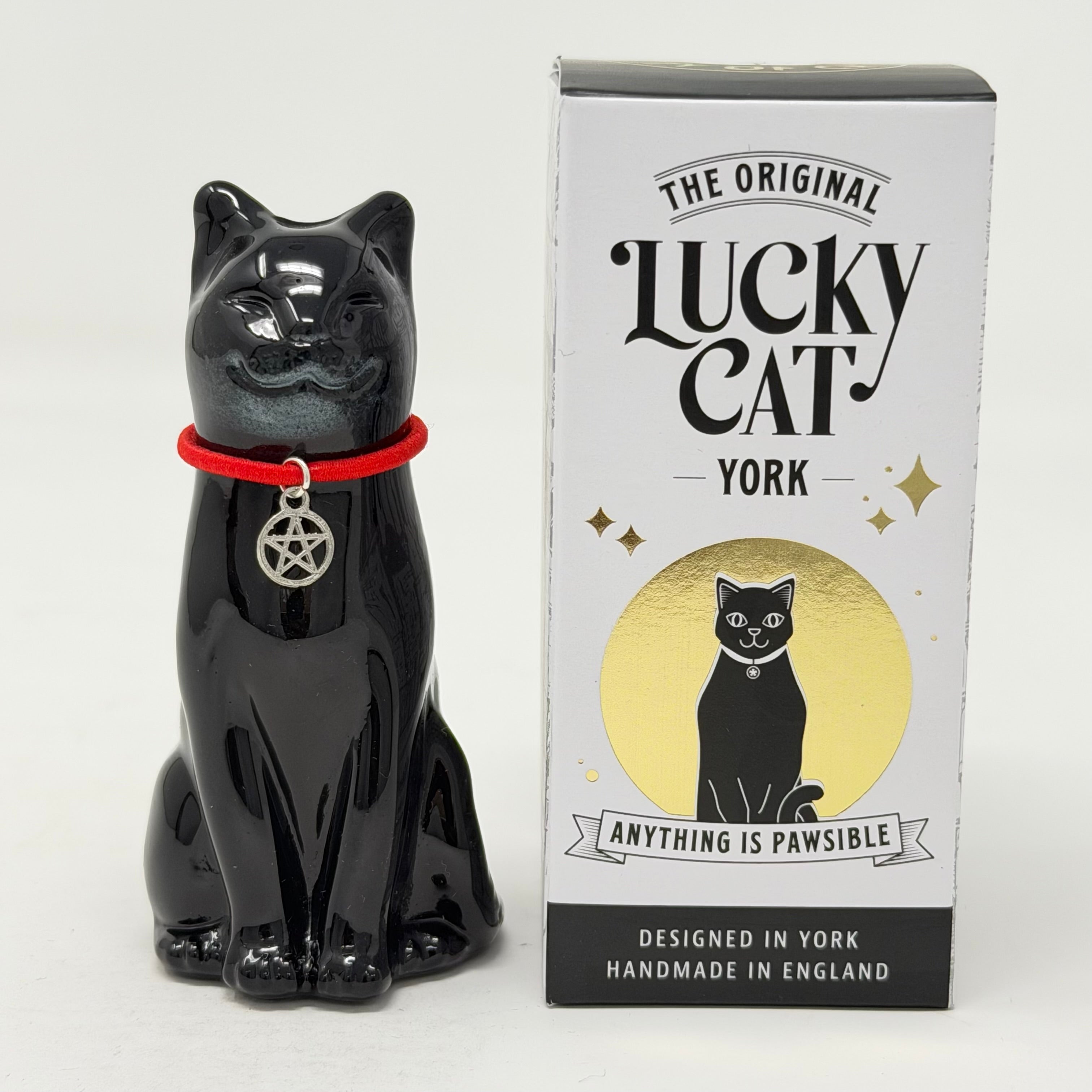 Black Lucky Glass Cat