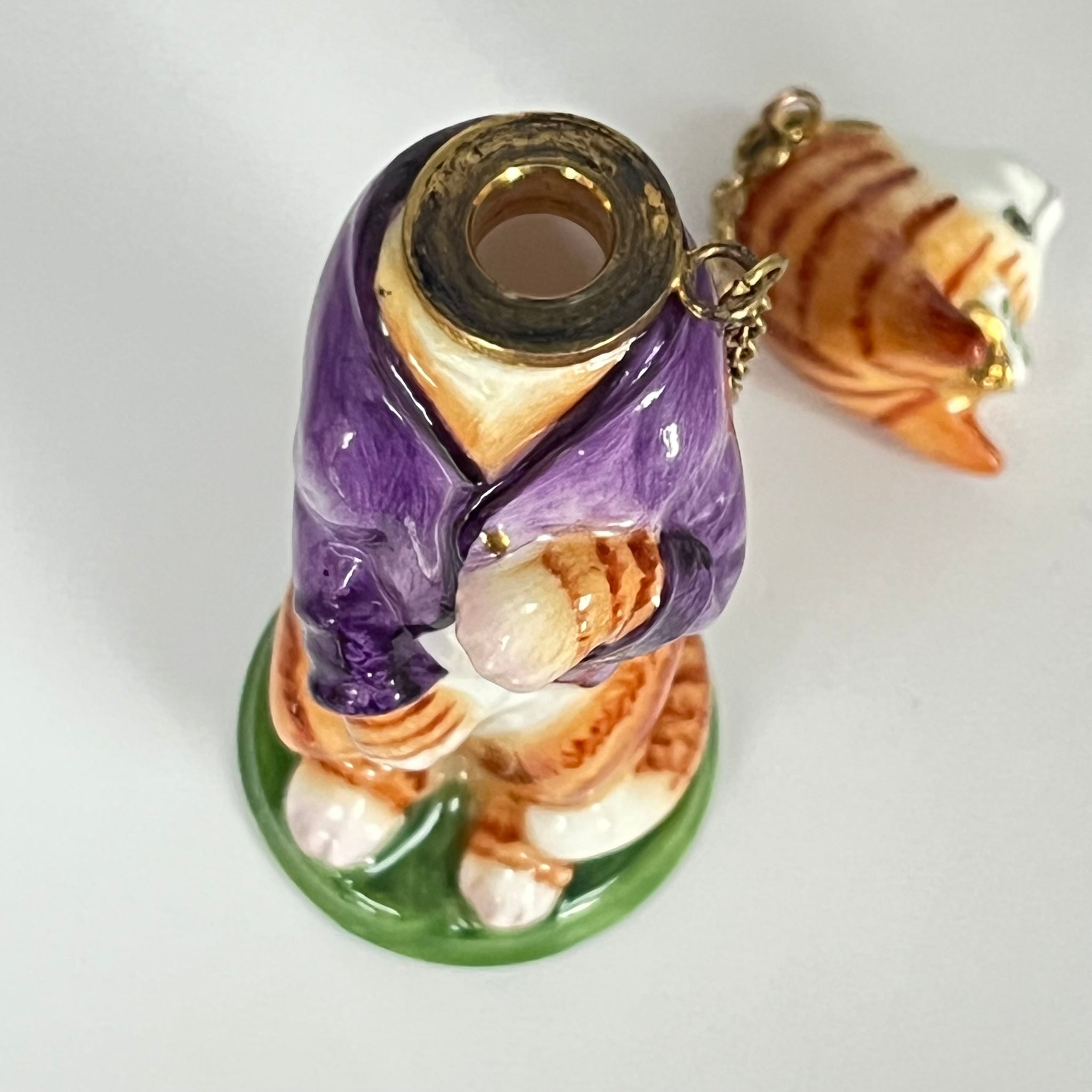 Vintage Mrs Cat Hand Enamelled Perfume Bottle by Royale Stratford