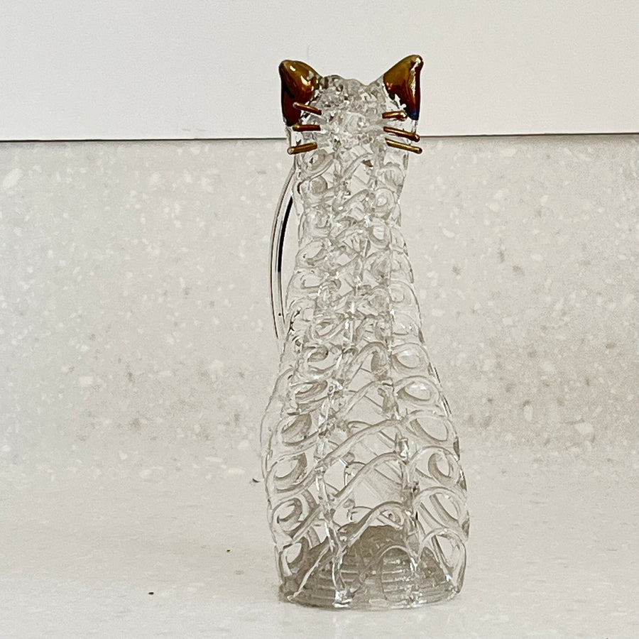 Vintage Unique Hand Blown Clear Glass Ornament 12cm