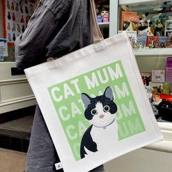 Cat Mum Tote Bag, Black & White Cat