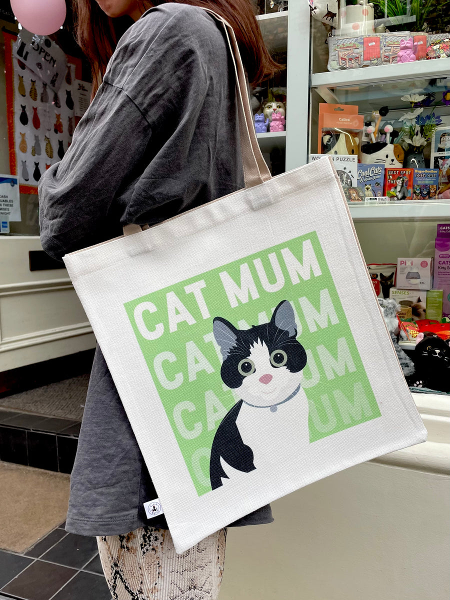 Cat Mum Tote Bag, Black & White Cat