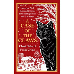 Book cover of 'A Case of the Claws' with a black cat illustration on a red background