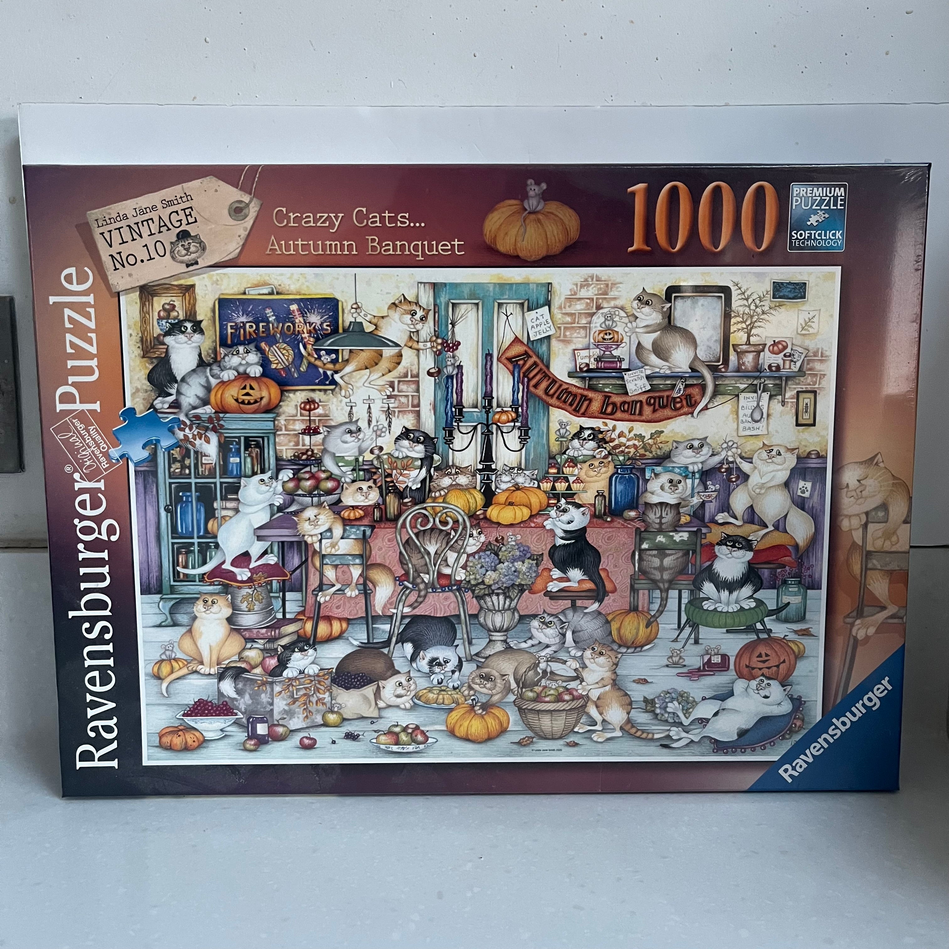 Crazy Cats Autumn Banquet 1000 Piece Jigsaw
