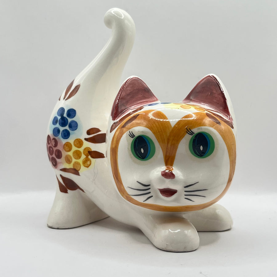 Vintage Hand Painted Tail Up Cat Pretty