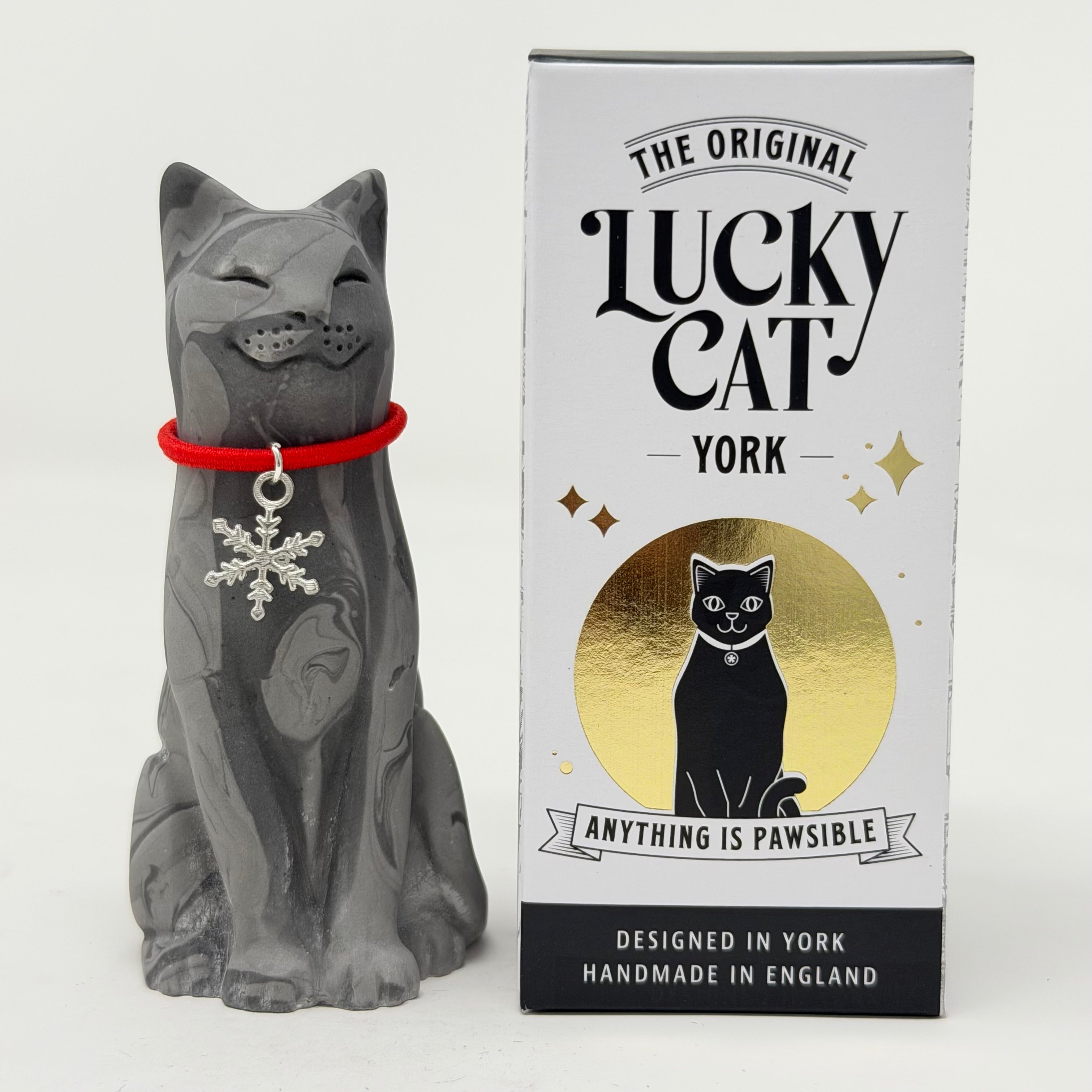 Grey Silver Tabby Lucky Cat