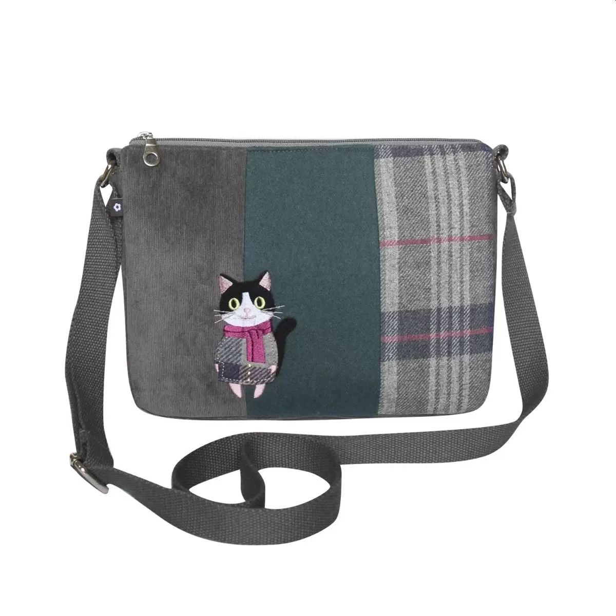 Cat with Scarf Tweed Messenger Bag