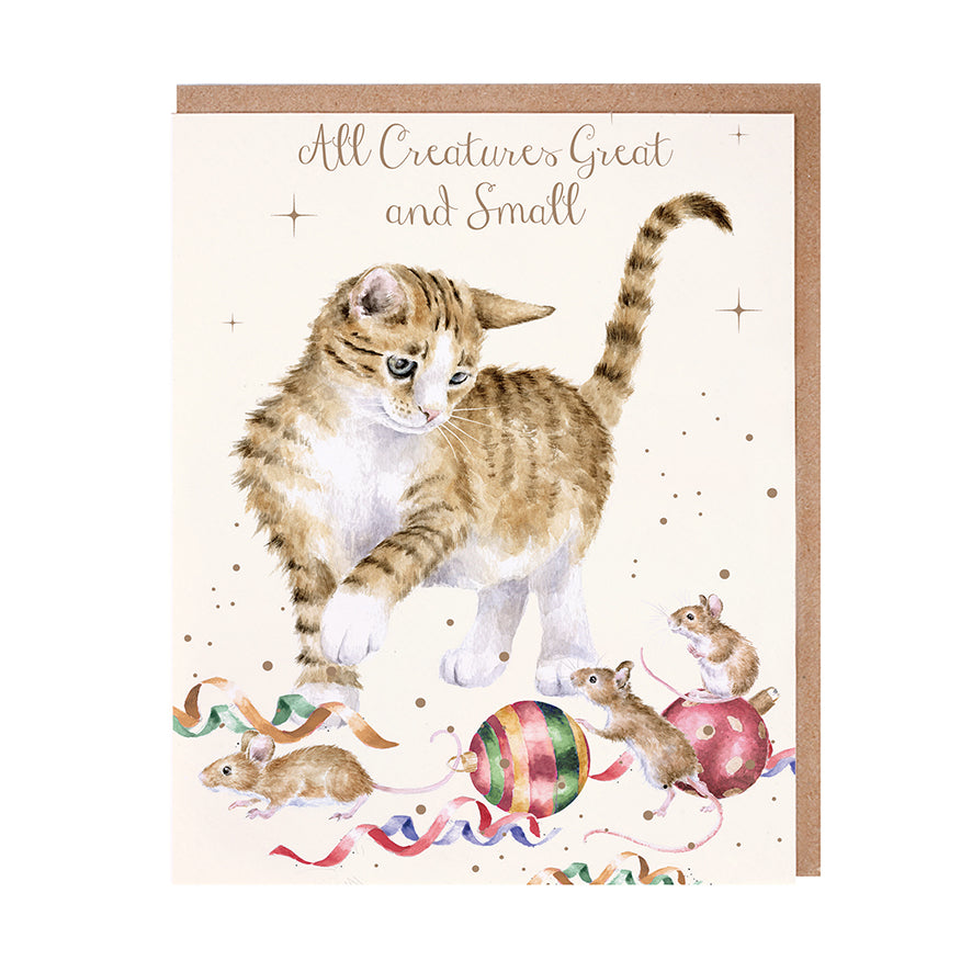 Paquete de tarjetas navideñas de gatitos navideños