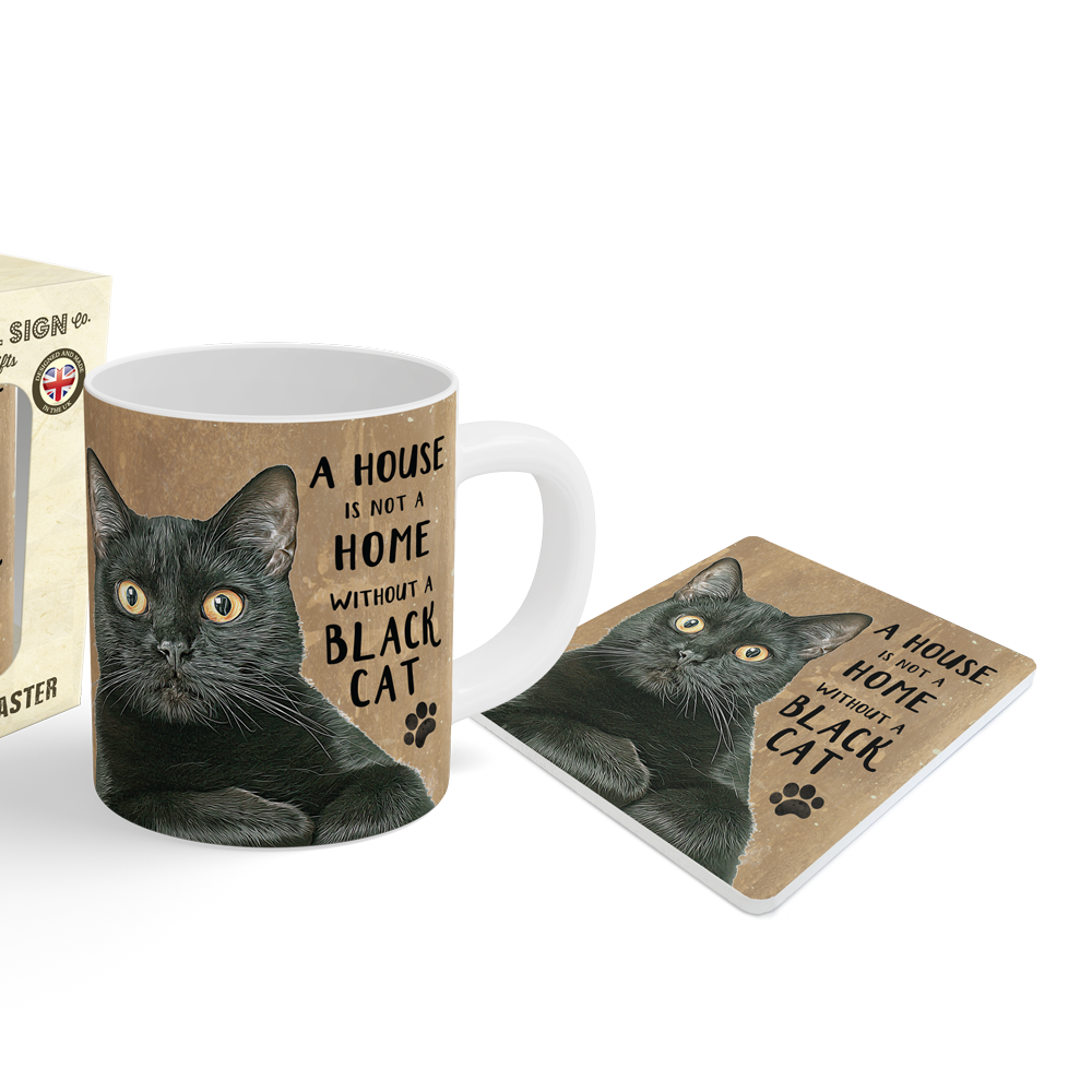 A House is not a Home, Black Cat Mug & Coaster