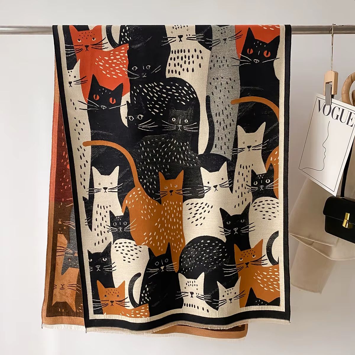 All Over Cats Warm Shawl