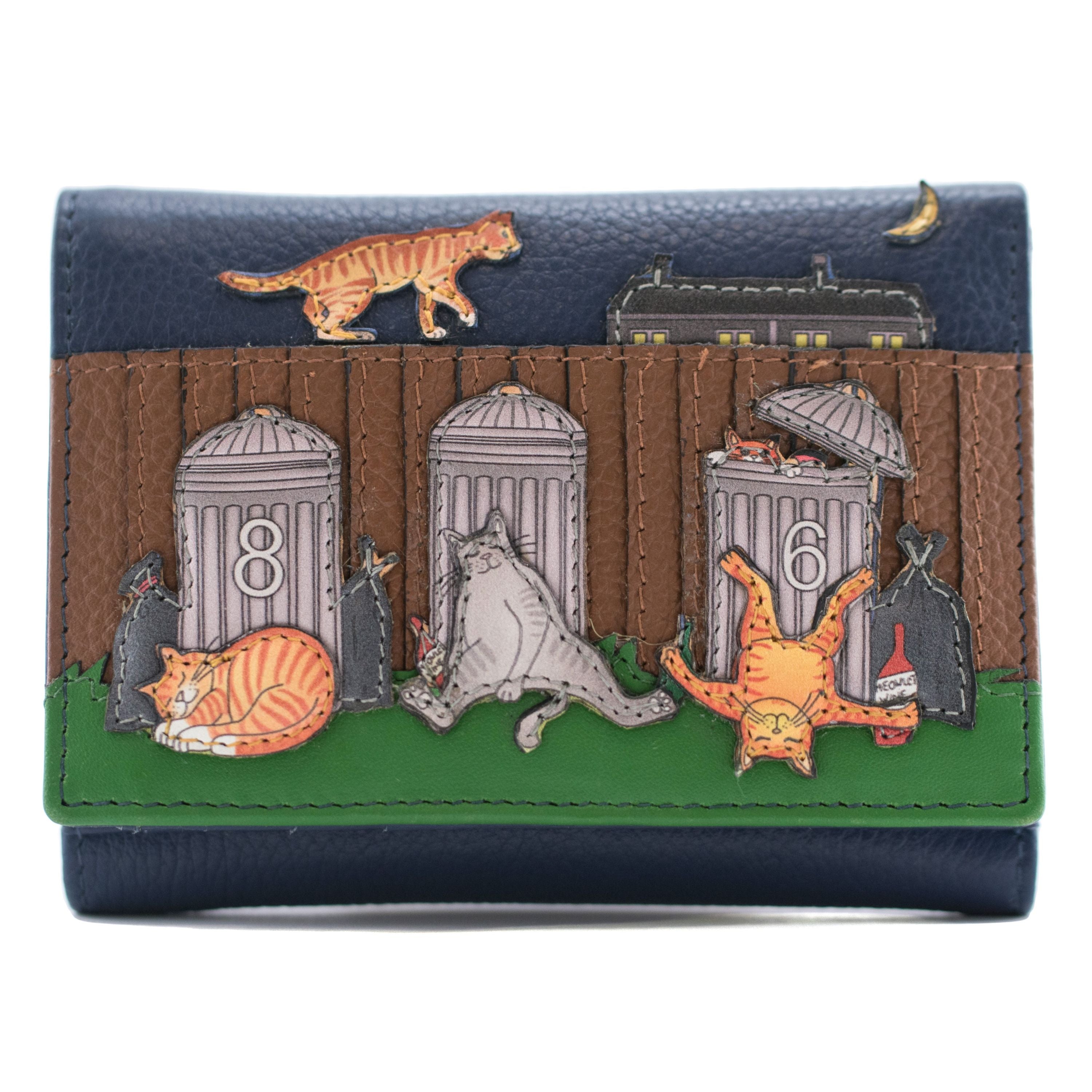 Alley Cats Tri-fold Leather purse