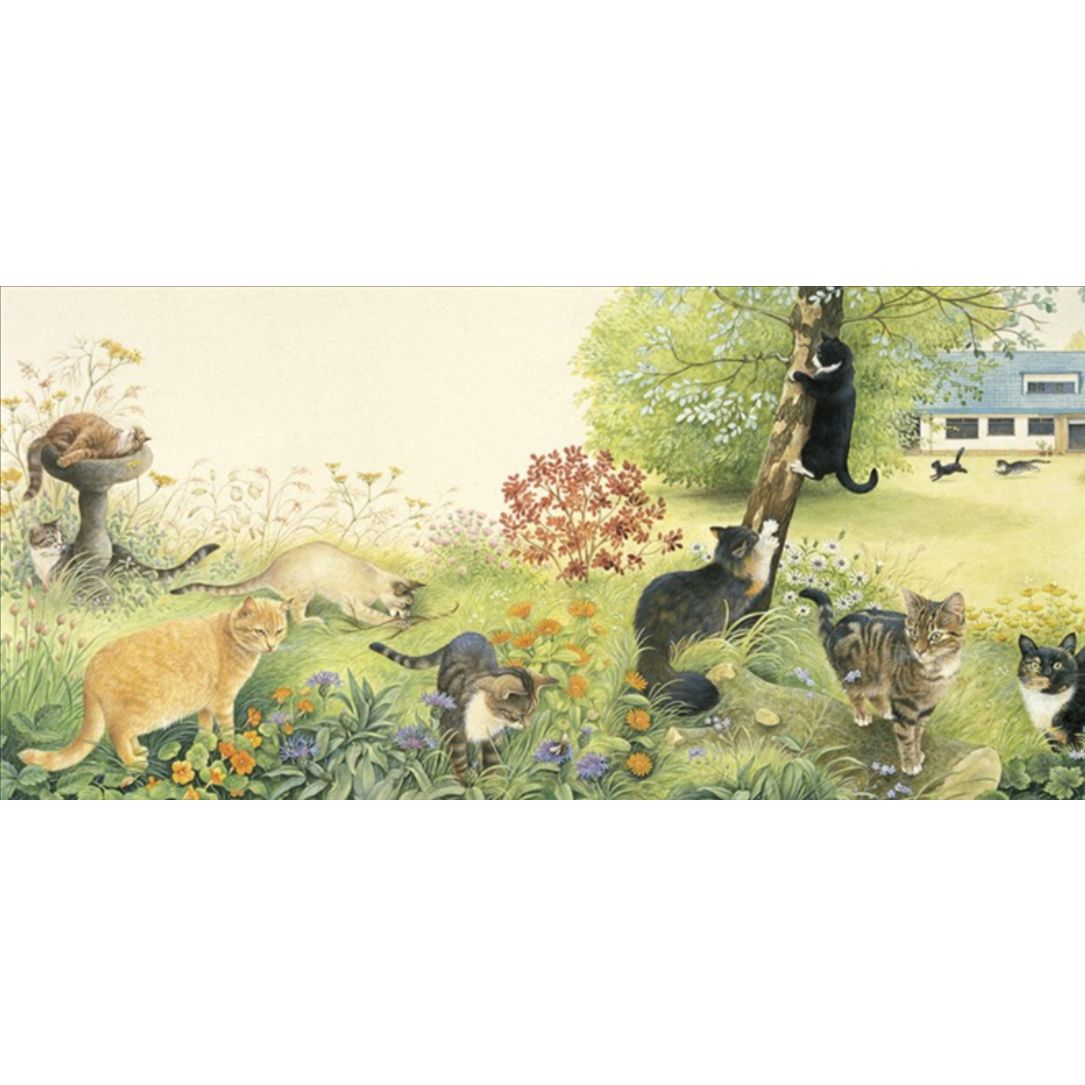 All the Cats in the Garden Greetings Card, Lesley Anne Ivory