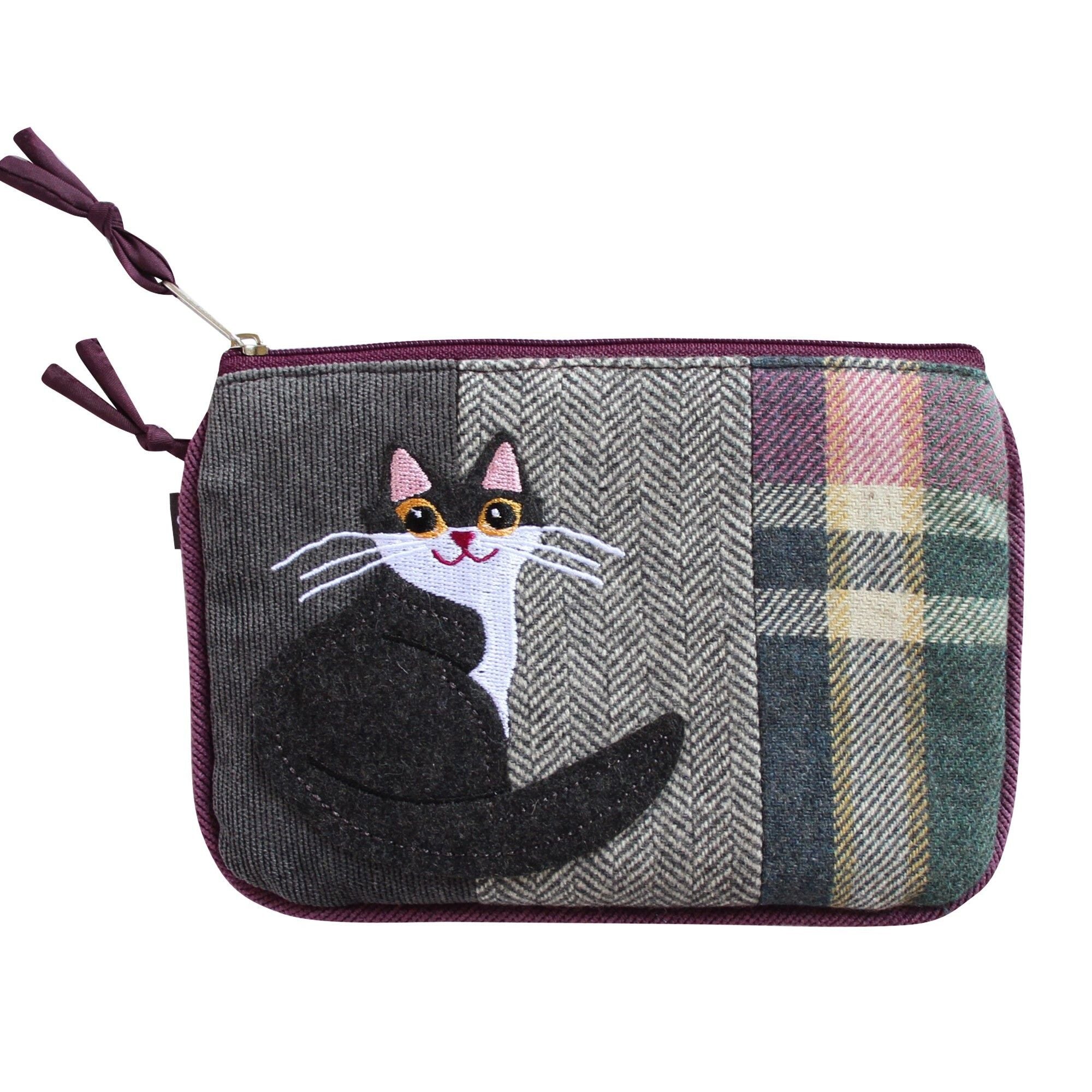 Kitty Grey Tweed Purse