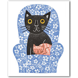 Full Armchair Cats Linocut Card