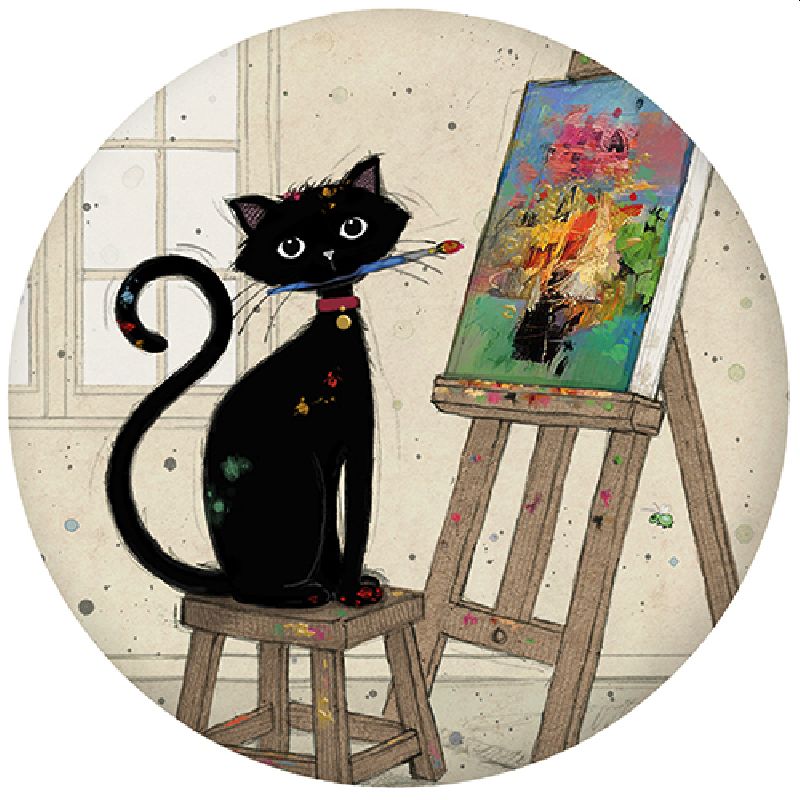 Black Kitty Fridge Magnet