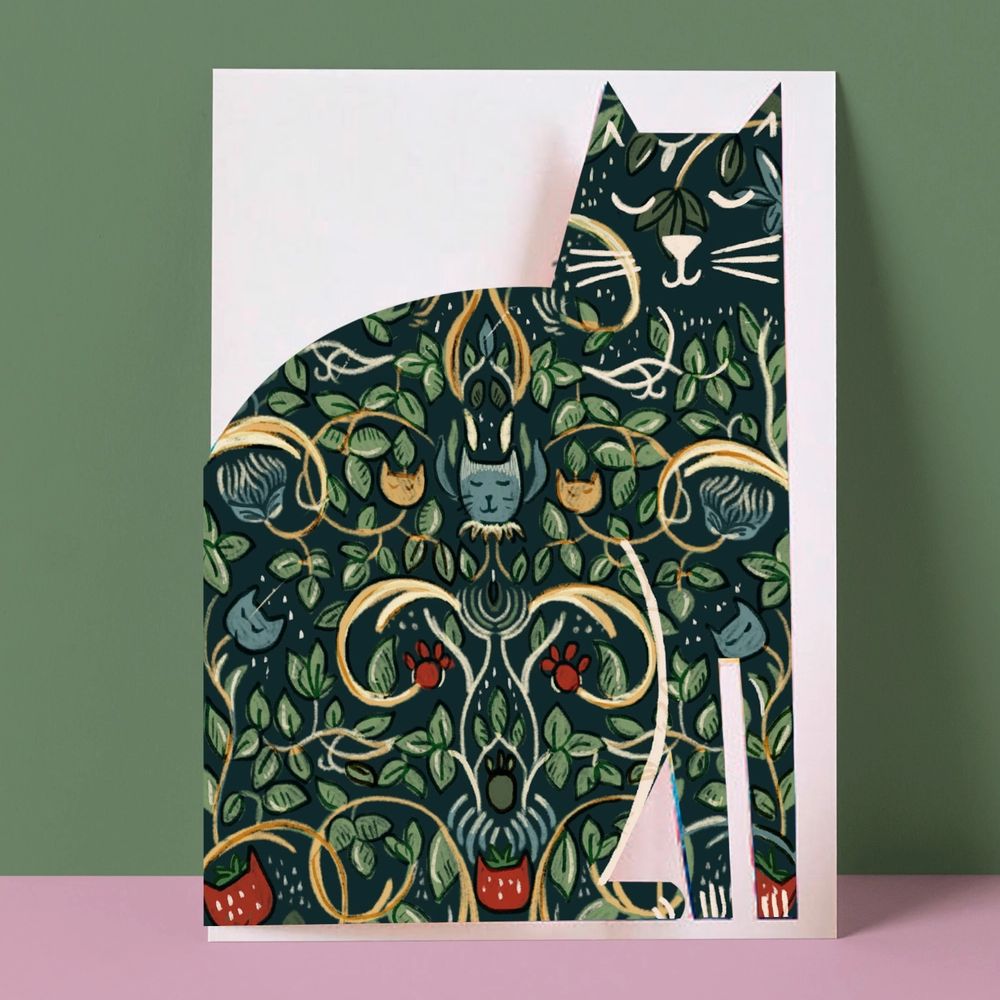 Tarjeta recortada Starry Skies Art Cats