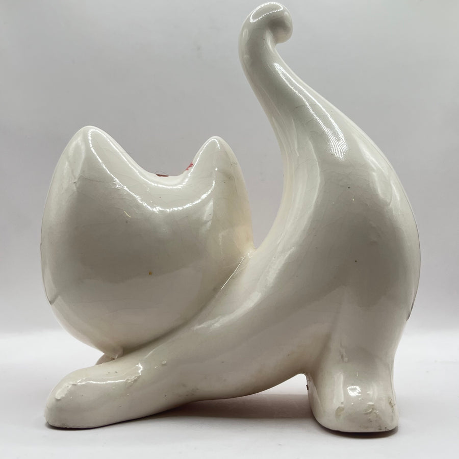 Vintage Hand Painted Tail Up Cat Pretty