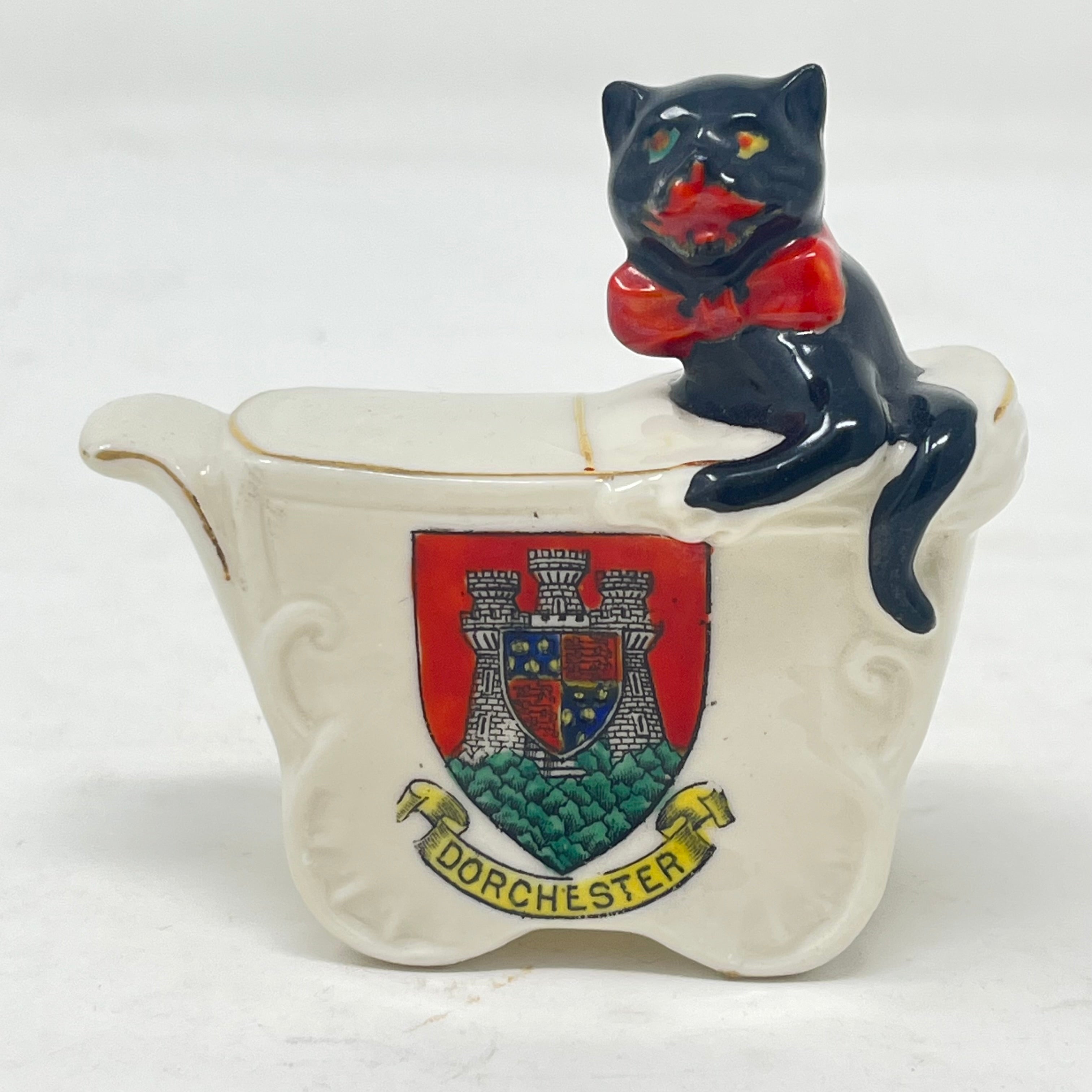 RARE Arcadian Lucky Black Cat Series #14 – Cat in Pram – Dorchester Crest – c.1924