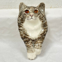 Winstanley Long Hair Grey & White Cat Plaque - Size 2