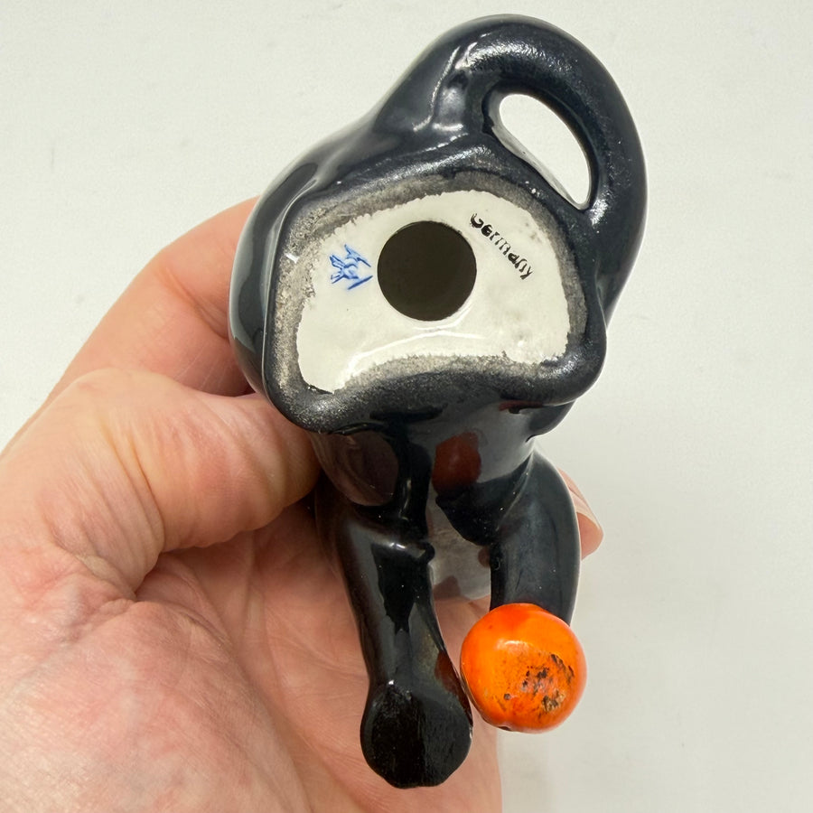 Vintage Goebel Black Cat with Orange Ball