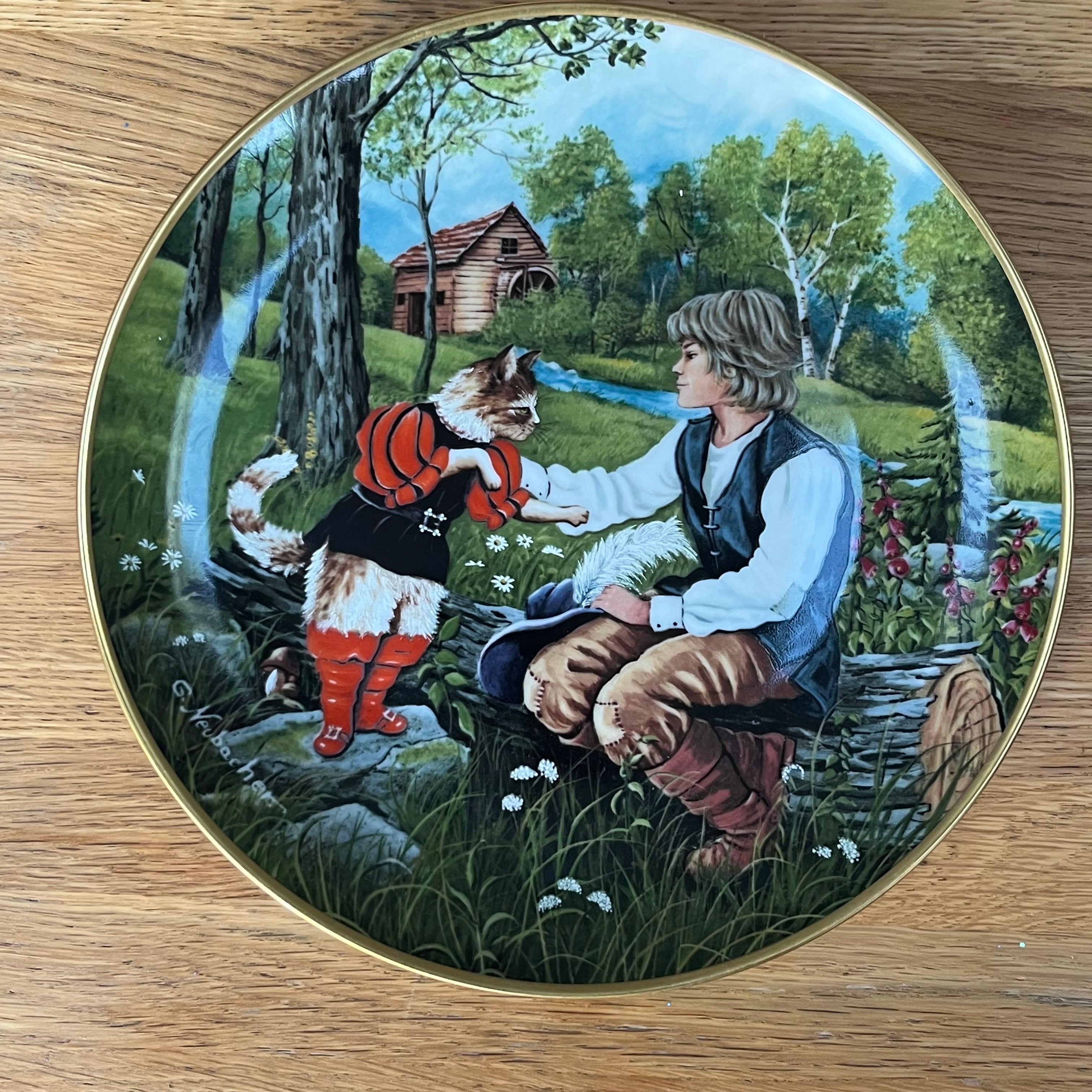 Vintage Plate Puss in Boots by Kaiser Porcelain / Bradex