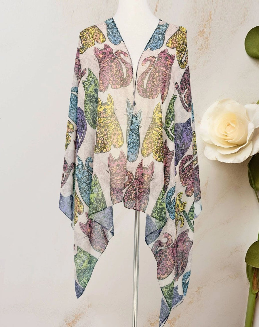 Batik Style Cats Scarf