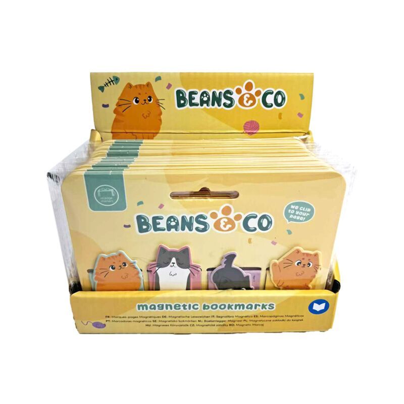 Beans & Co Magnetic Cat Bookmarks, 4 pack