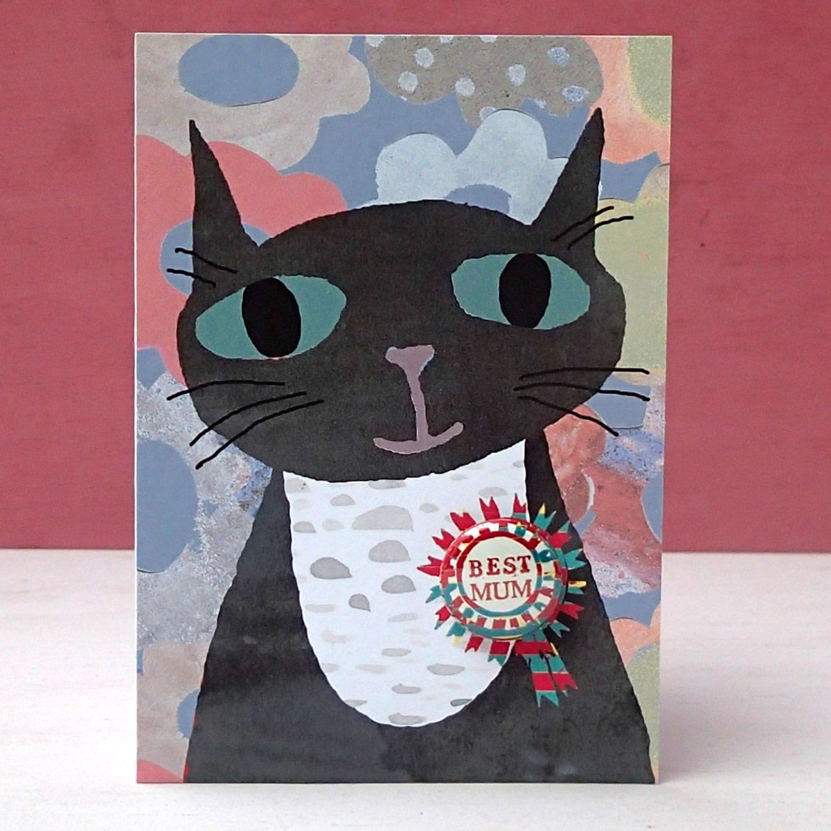 Best Mum Cat Badge Card
