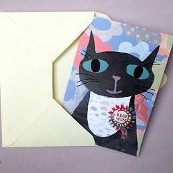 Best Mum Cat Badge Card