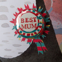 Best Mum Cat Badge Card