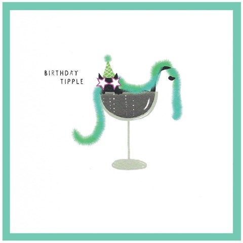 Birthday Tipple Feline Greetings Card