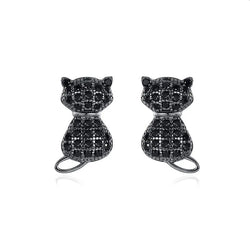 Black Cat Sparkly Earrings