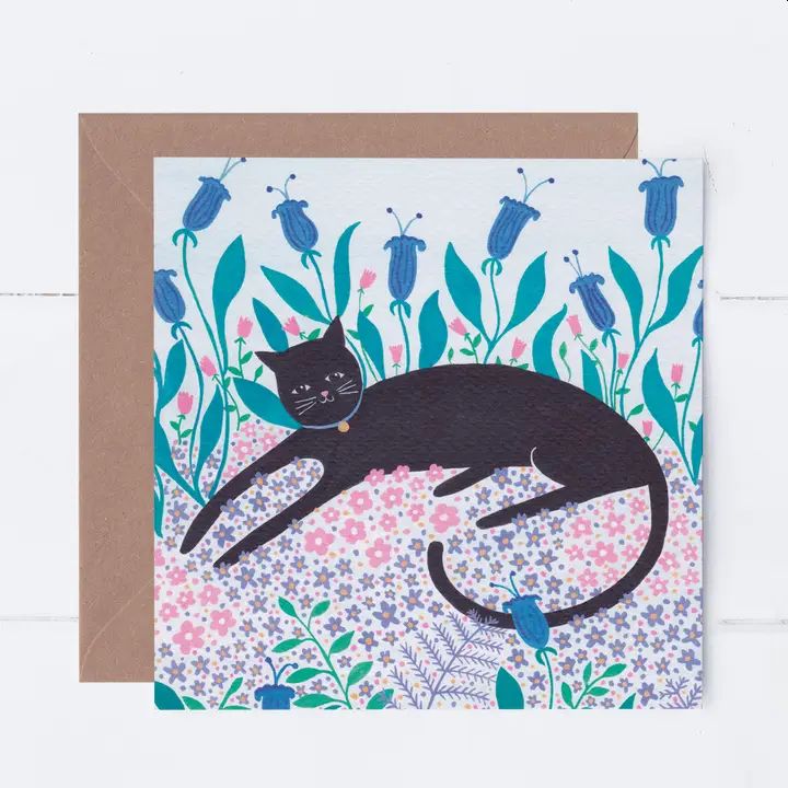 Black Cat Greetings Card